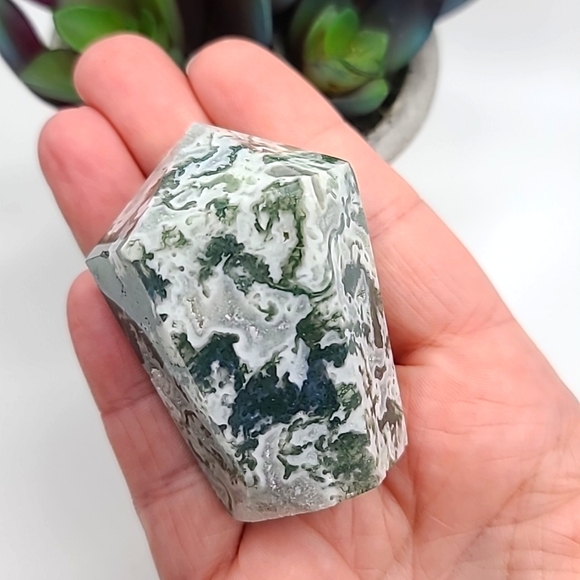 Other - CLEARANCE Moss Agate with Drusy Cupcake Chunky Tower B